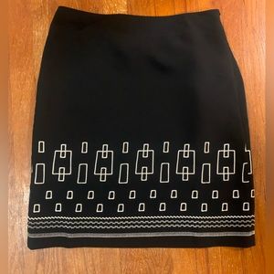 Loft black/cream embroidered mini skirt